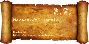 Maracskó Harald névjegykártya